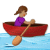 🚣🏽‍♀️ woman rowing boat: medium skin tone display on Samsung